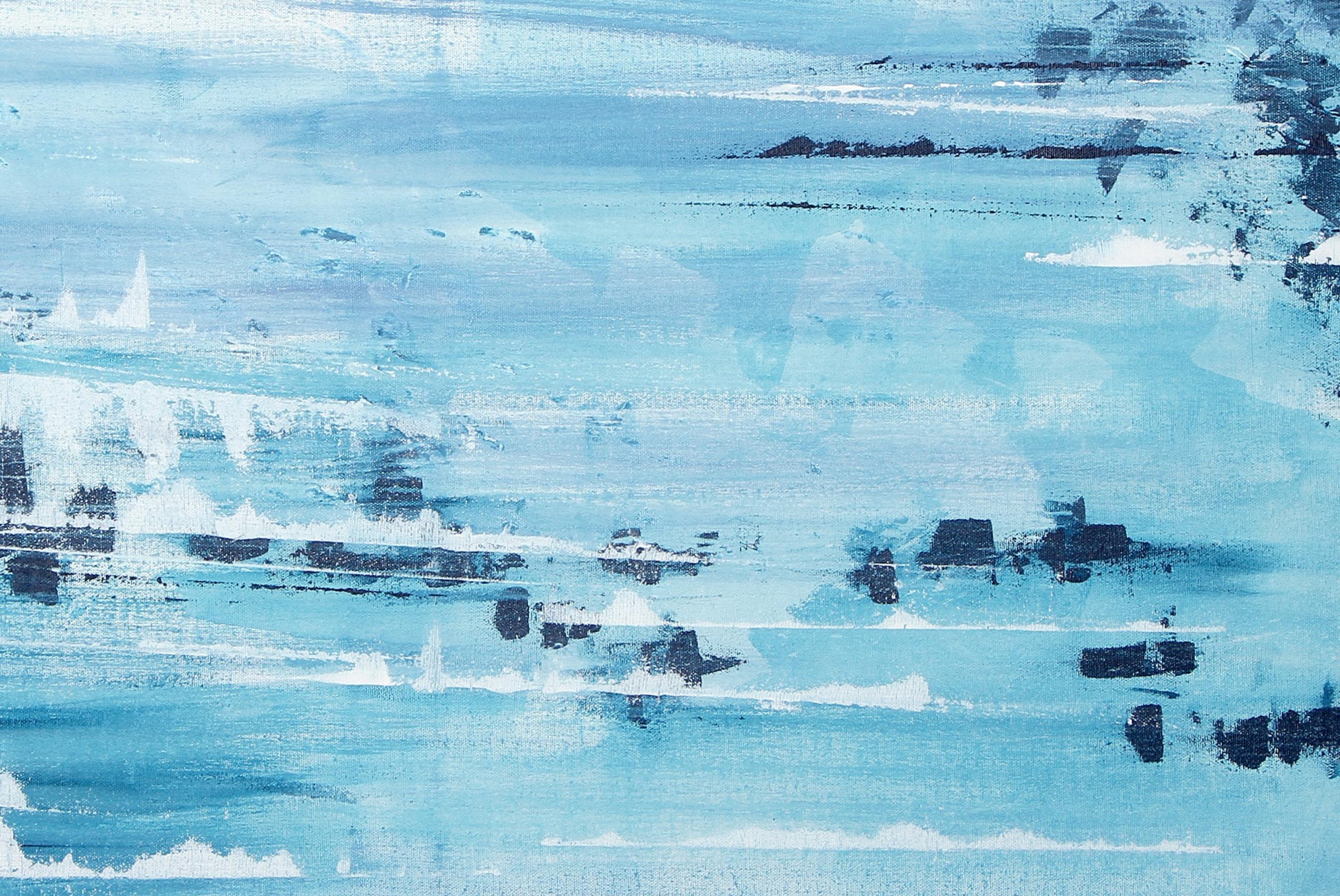Ripple, acrylic, iced abstract landscape - Painting by Päivi Ihamäki