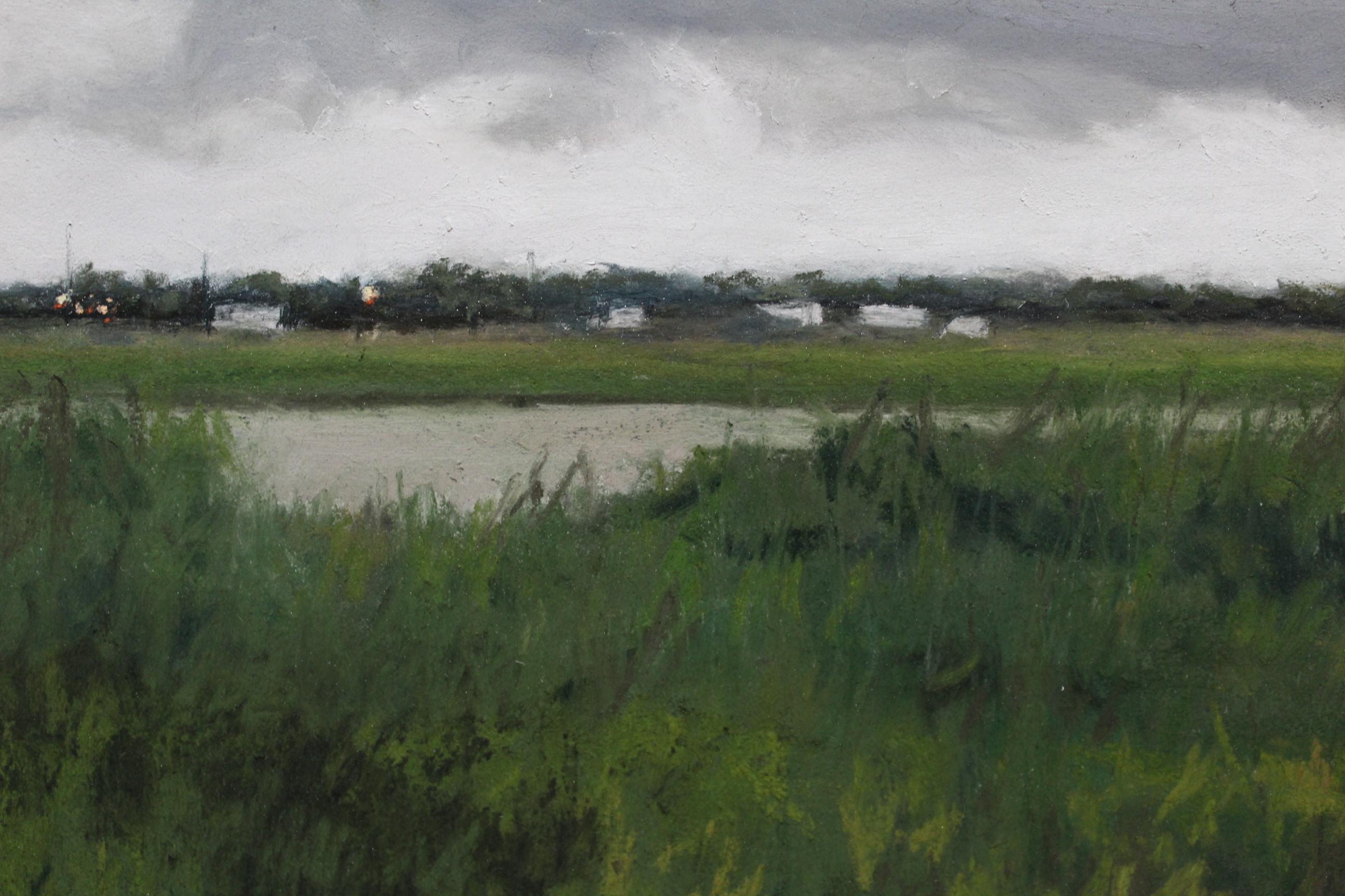 This is a drawing made using soft pastels done en plein air. The scenes are all Southern landscapes, particularly the swamps and bodies of water surrounding the greater New Orleans, LA area.