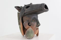 "HaniMoche" terracotta sculpture, horse head, biomorphic by John Donovan