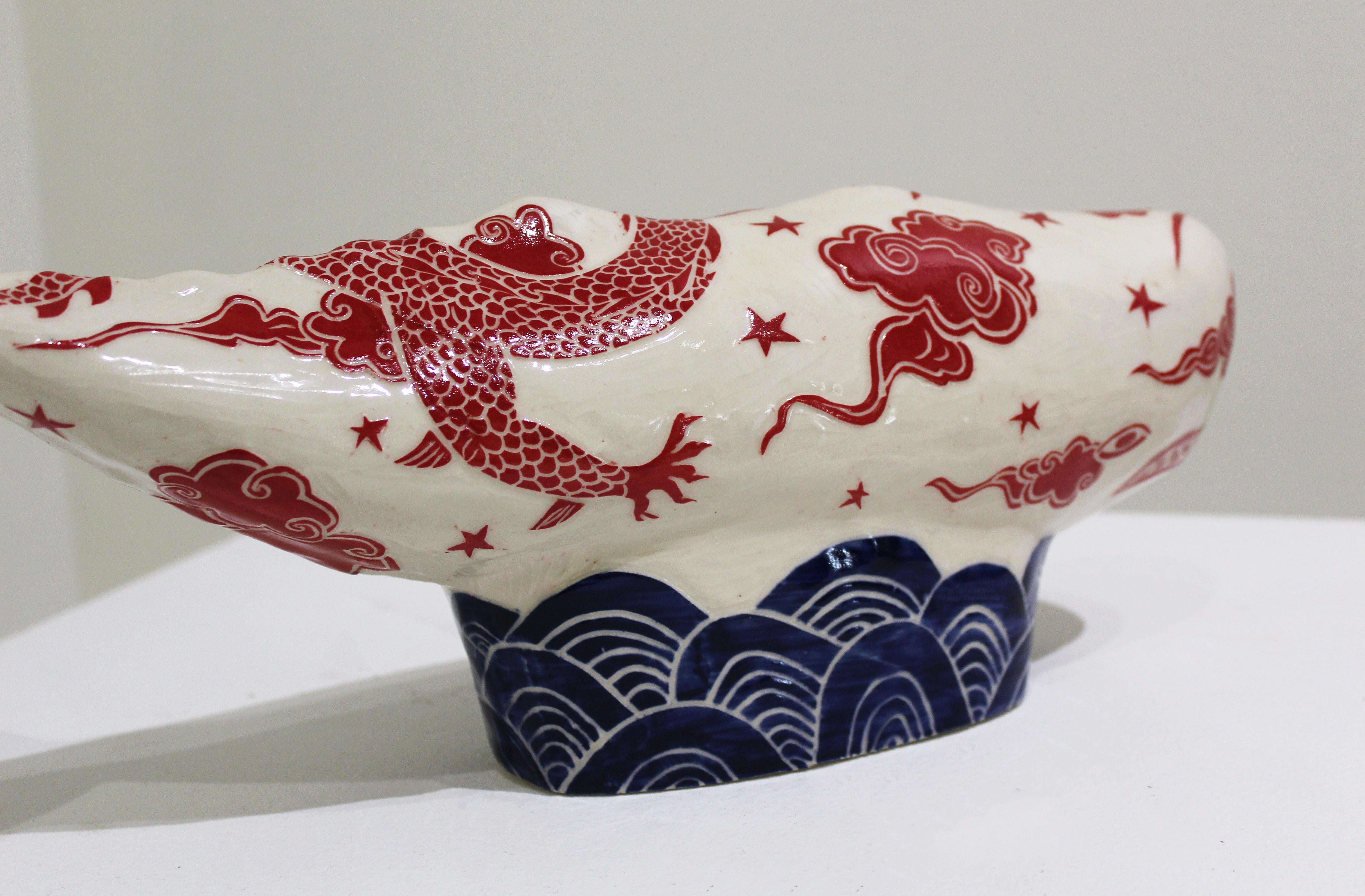 ceramic whale sculpture