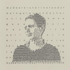 "My Dear Sister" letterpress portrait from moveable type edition 6 of 6