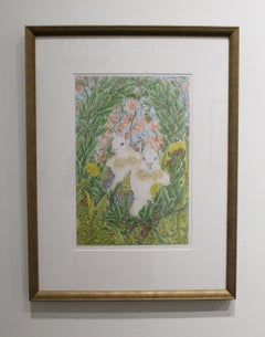 "Gift of the Spirit: Fortitude" colored pencil & watercolor, doves, religious