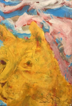 "Buster" original, acrylic painting on paper, figurative cat portrait
