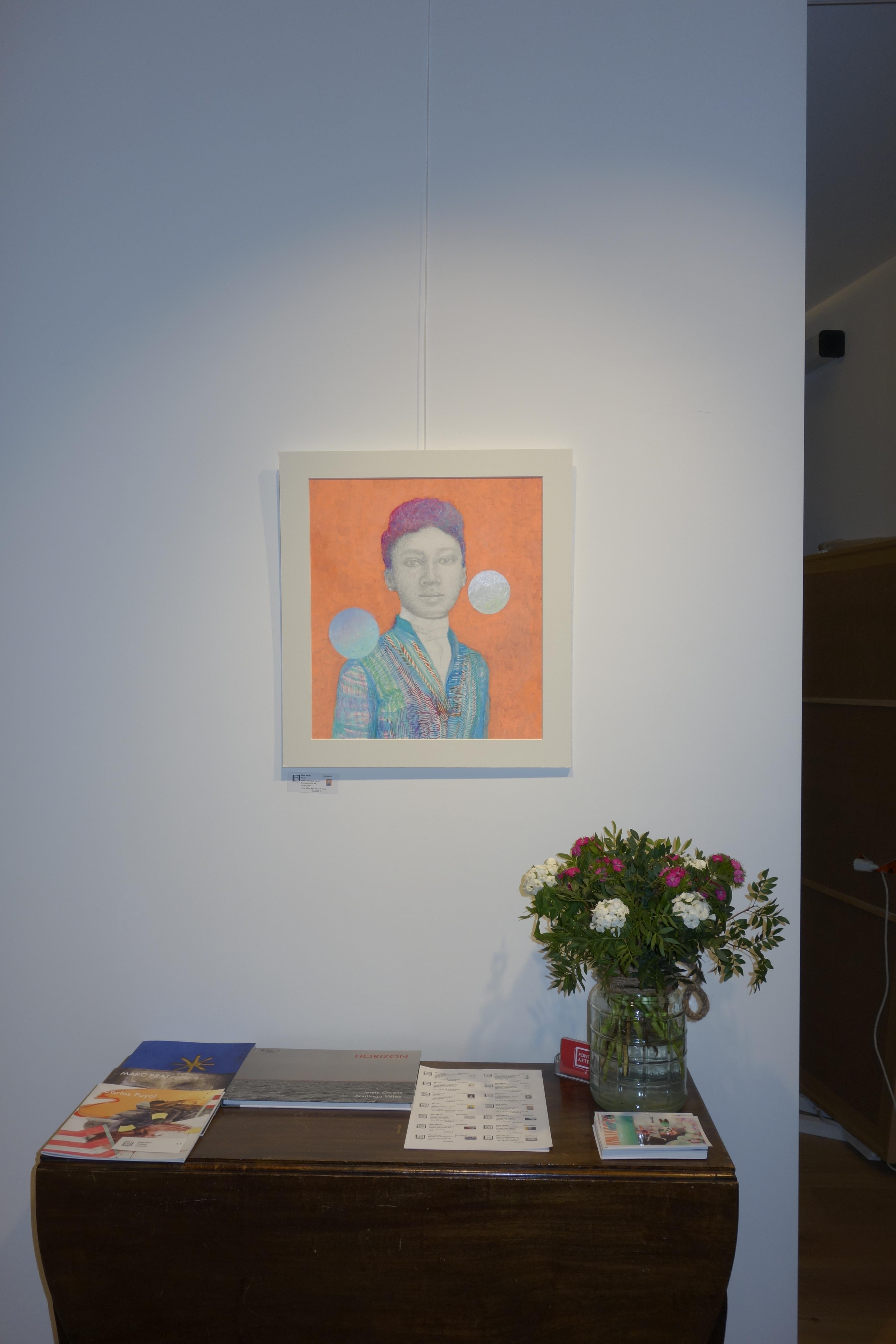 Eline Meyer: Skadi; portrait, mixed technique For Sale 1