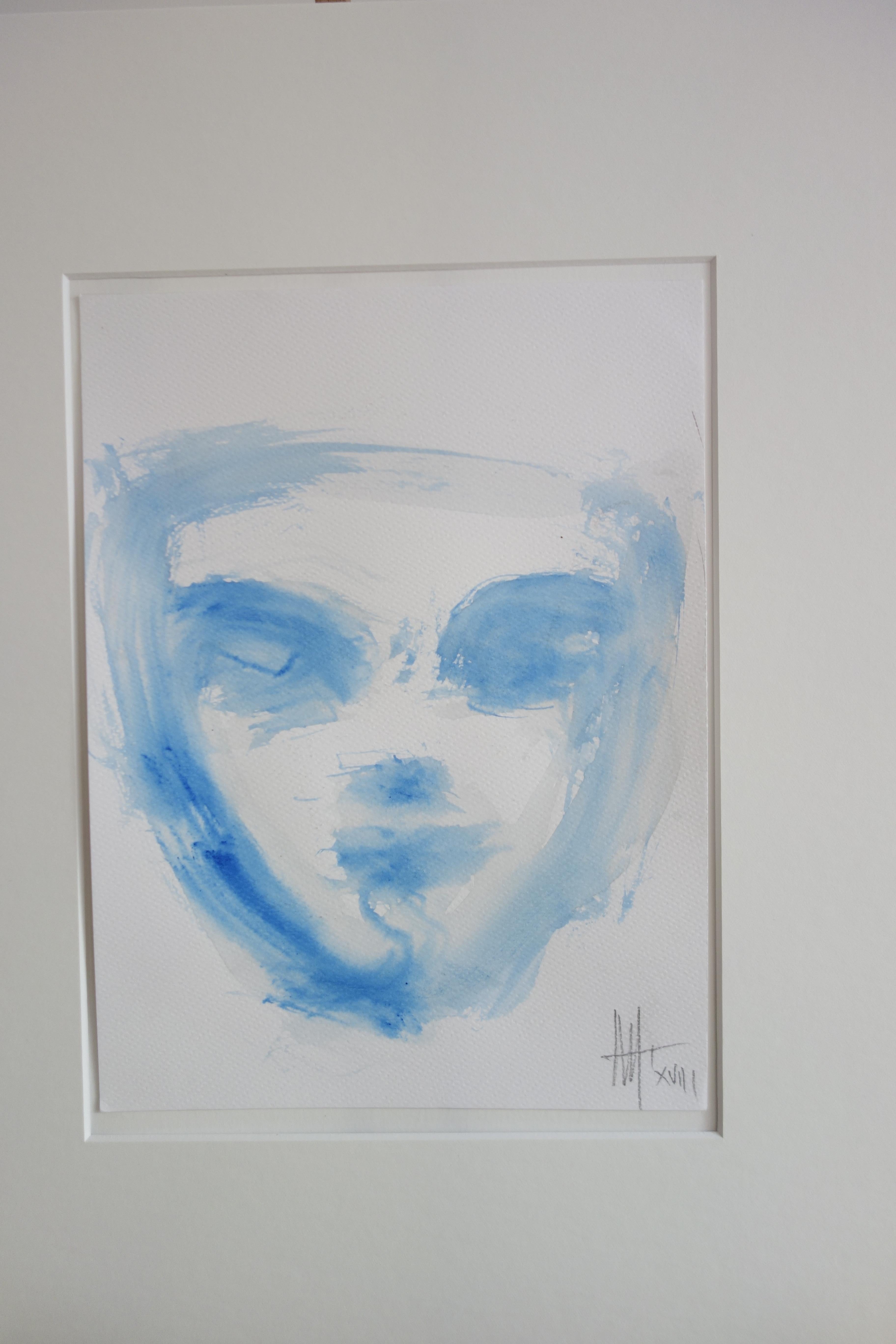 Mask - Contemporary watercolor - Meditation p1 by Marc Prat For Sale 2