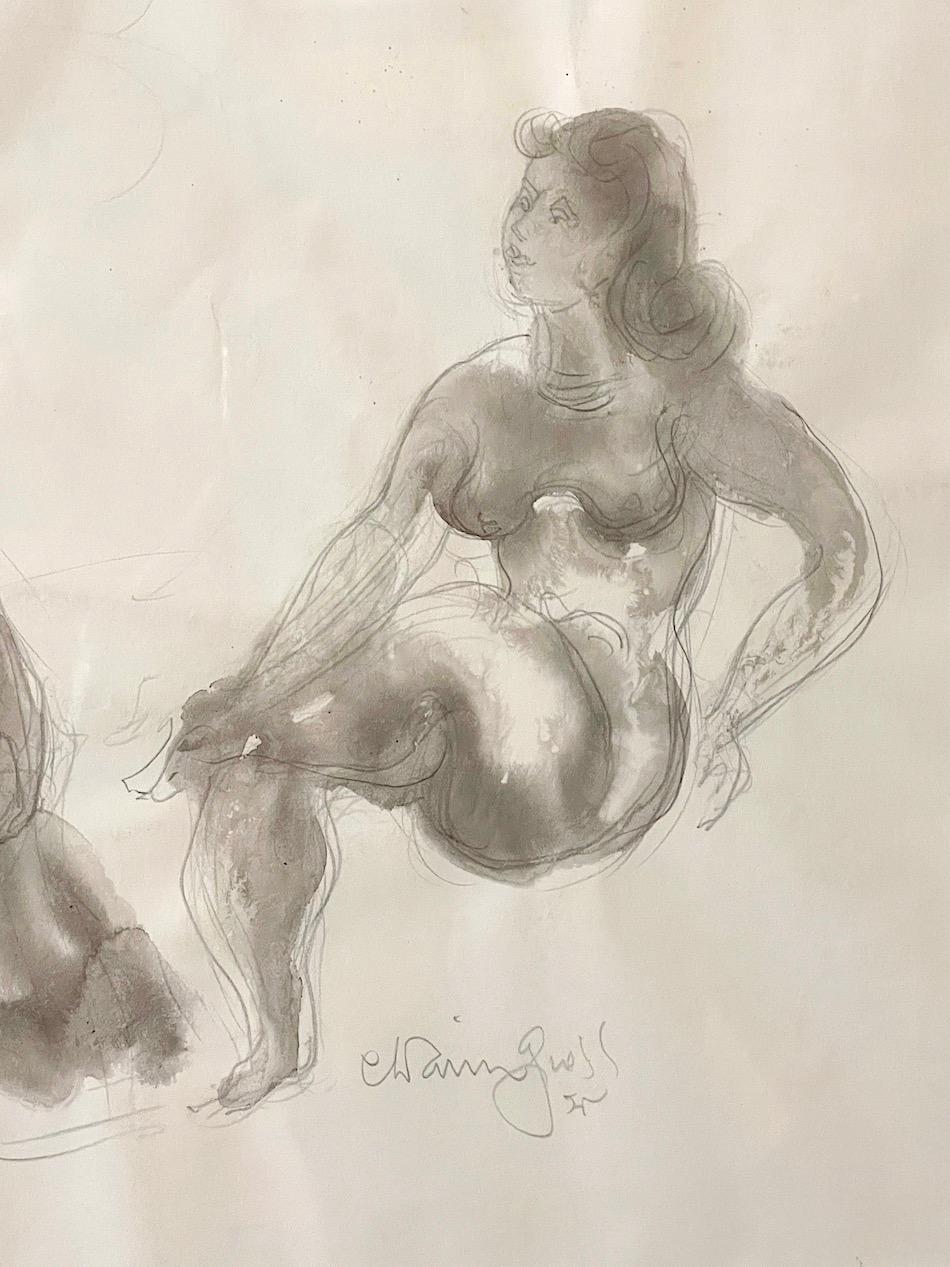 RECLINING NUDES, Signed Original Watercolor Drawing

Chaim Gross (Austrian American, 1902-1991) Original mixed media - watercolor and graphite on paper, hand signed in pencil by Chaim Gross on lower right, very good condition, off-white cream