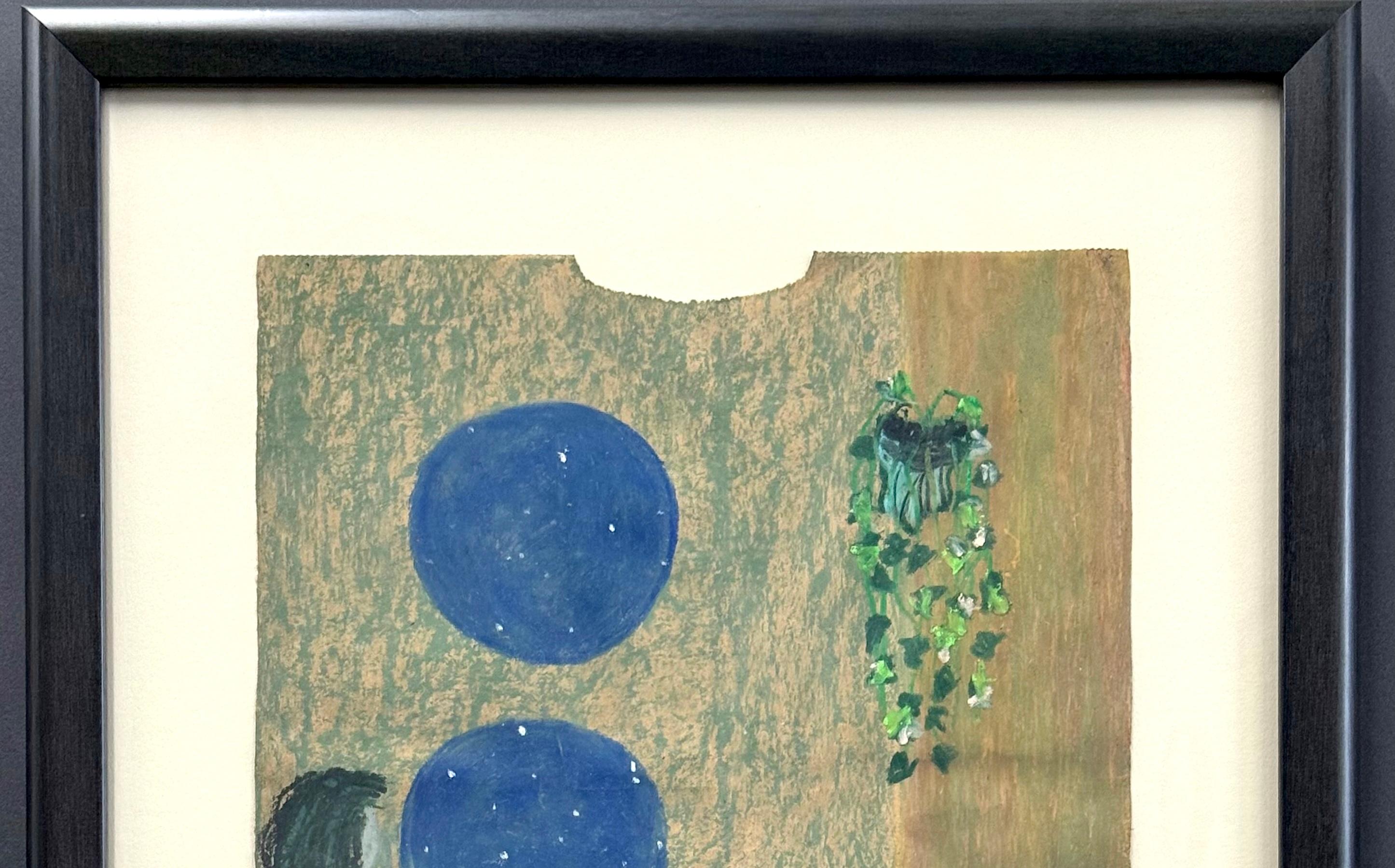 RETREAT ROOM è un disegno originale a pastello a olio su busta della spesa di carta marrone dell'artista afroamericano Reginald K. Gee, nato il 28 aprile 1964 a Milwaukee, nel Wisconsin. Gee è noto per le sue opere d'arte visonarie piene di volti