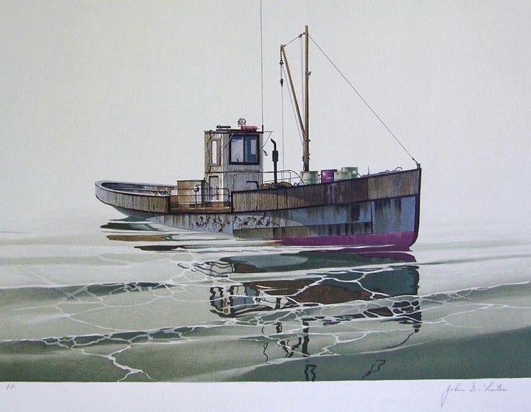 John Lutes CAY RUNNER Signed Original Lithograph, Realistic Runner