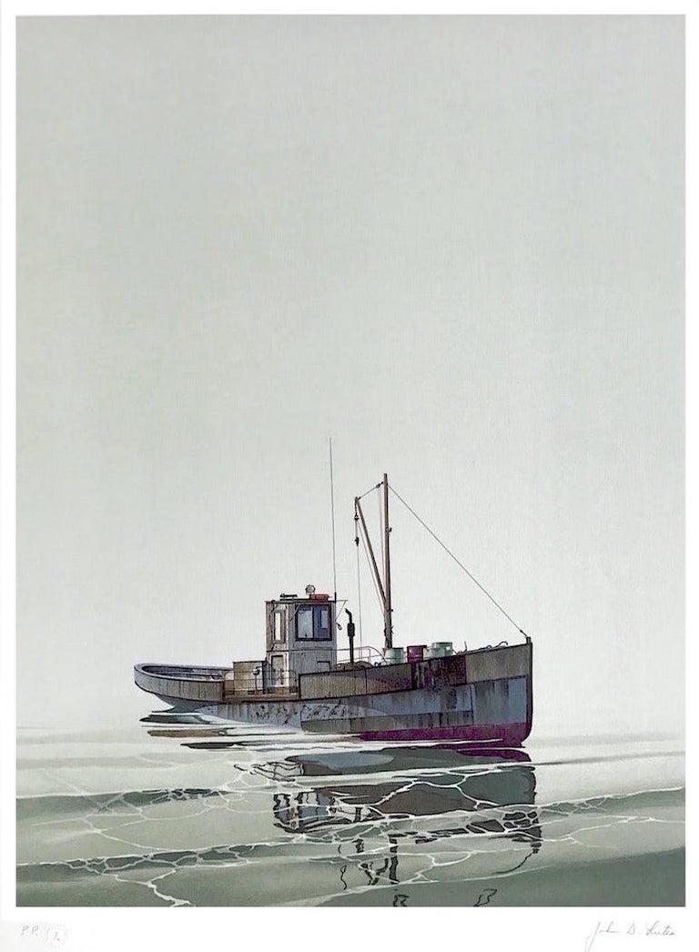 John Lutes CAY RUNNER Signed Original Lithograph, Realistic Runner