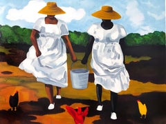 Sharing The Chores, Signed Lithograph, African American Heritage, Gullah Culture