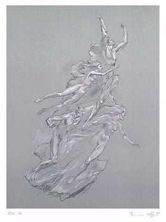 HEROIC SPIRIT Signed Lithograph, Classical Nude Figure Drawing, Olympics