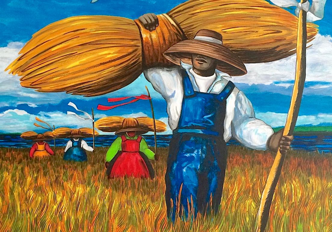 SWEETGRASS CARRIERS, Signed Lithograph, African American, Gullah Culture - Contemporary Print by Jonathan Green