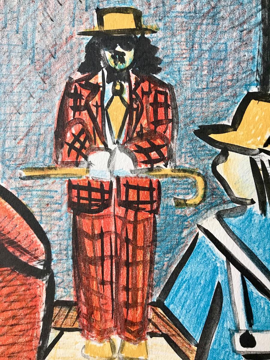 C.C.I., Litografia firmata, Coney Island, Figure di personaggi dei fumetti - Print di Marie Roberts