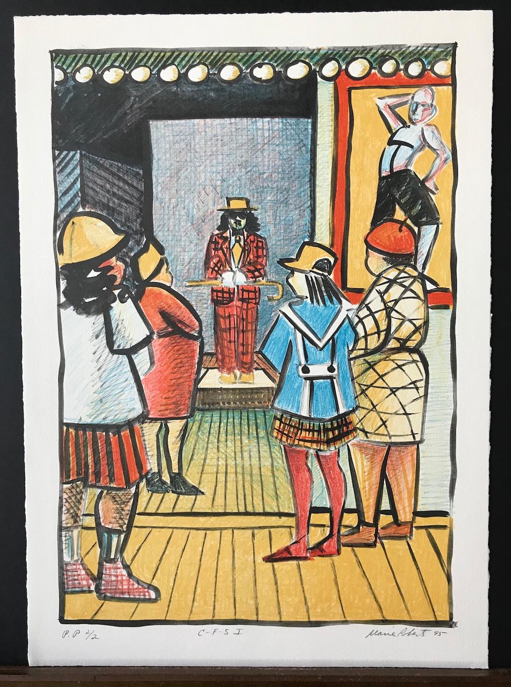 C.C.I., Litografia firmata, Coney Island, Figure di personaggi dei fumetti in vendita 3