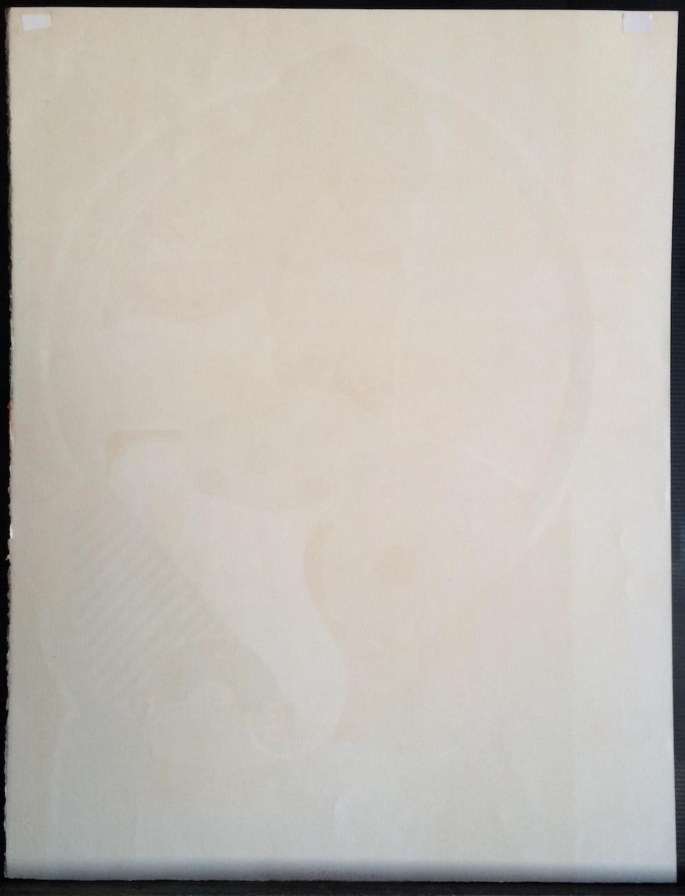 FEMME DÉNUDÉE ist eine originale, handgezeichnete Steinlithografie des französischen Künstlers Michel Potier, gedruckt in Paris in den 1970er Jahren im Handlithografie-Verfahren auf 100% säurefreiem Arches-Papier. FEMME DÉNUDÉE zeigt ein modernes