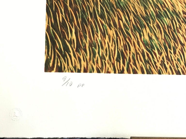 Jonathan Green FARM WOMAN Signed Lithograph, Gullah Woman, Quilts