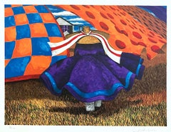 FARM WOMAN Signed Lithograph, Gullah Woman, Quilts, African American Culture