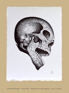 "Skull 3" - skull pen drawing on paper 