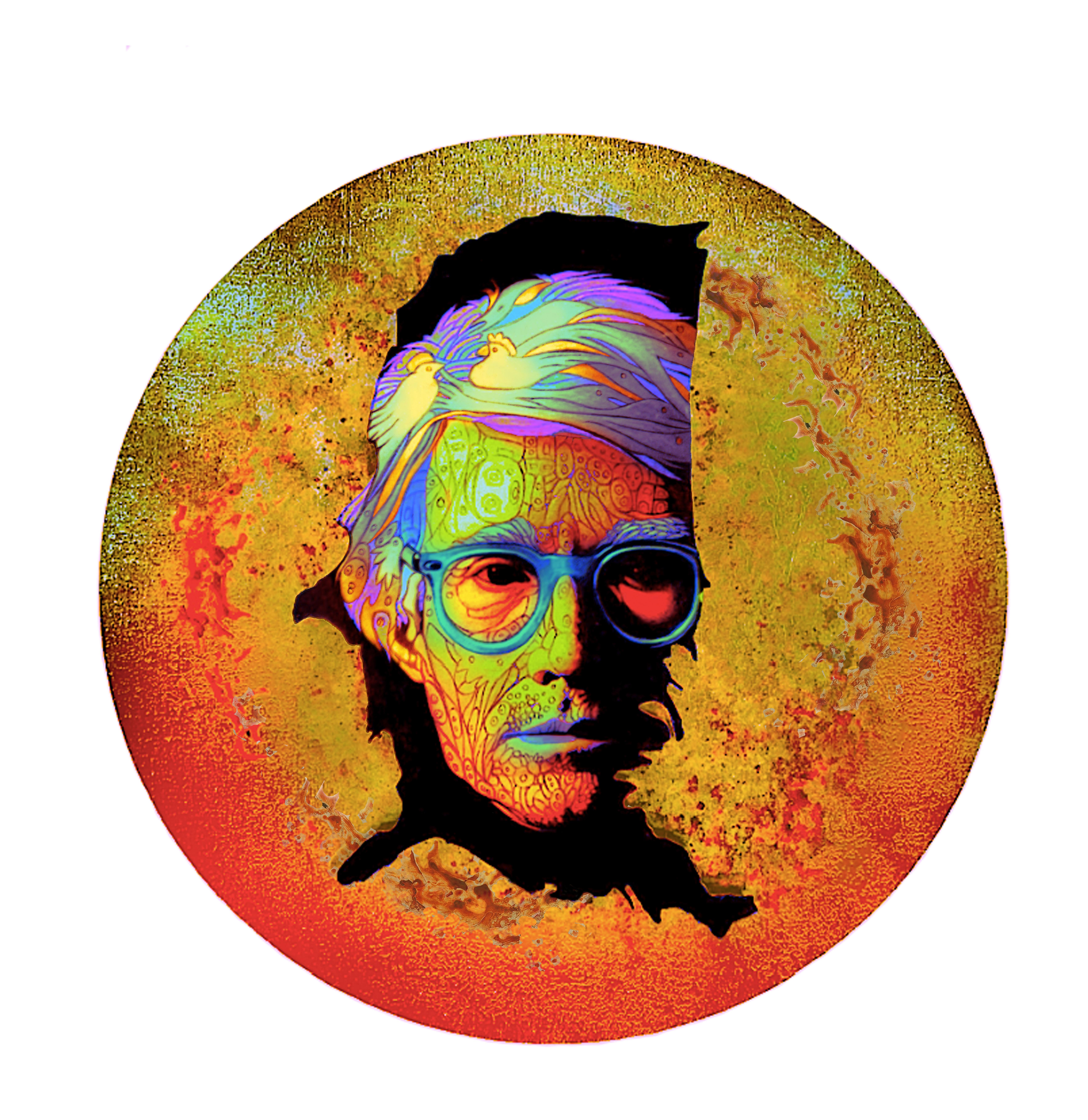 Pablo Caviedes Portrait Painting - Andy Warhol's portrait "On The Map" - Digital Art print