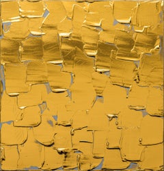 "Incident" - miniature gold abstract painting 