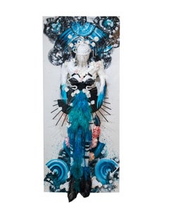 “Limitless Light of the Void” (spirit) - oriental 3D wall piece in blue