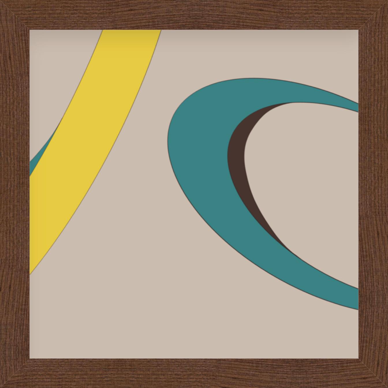 Pletneva Abstract Print – "Their eyes" - abstract digital print, blue and yellow