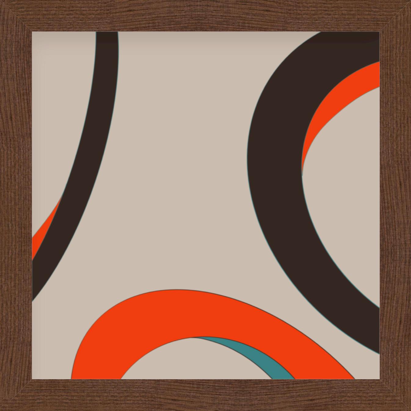 Pletneva Abstract Print – "Eyes" - abstract digital print, warm earth tones