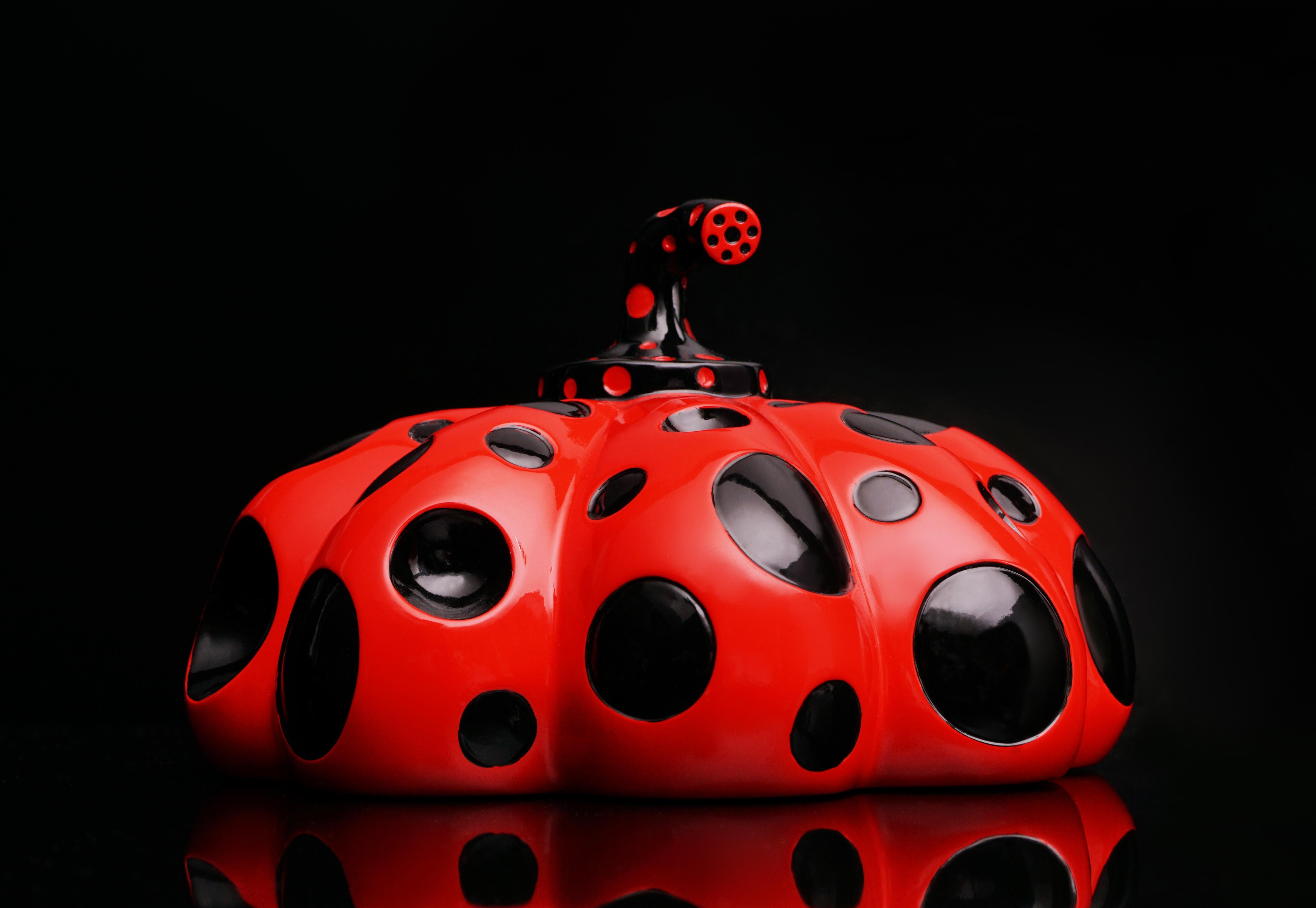 The ’Naoshima’ Red Pumpkin is a painted lacquer resin abstract sculpture and art object by legendary contemporary Artist, Yayoi Kusama. Published by Benesse Holdings, Inc., Naoshima, Japan. Created in 2019, the polka-dotted piece is a quintessential