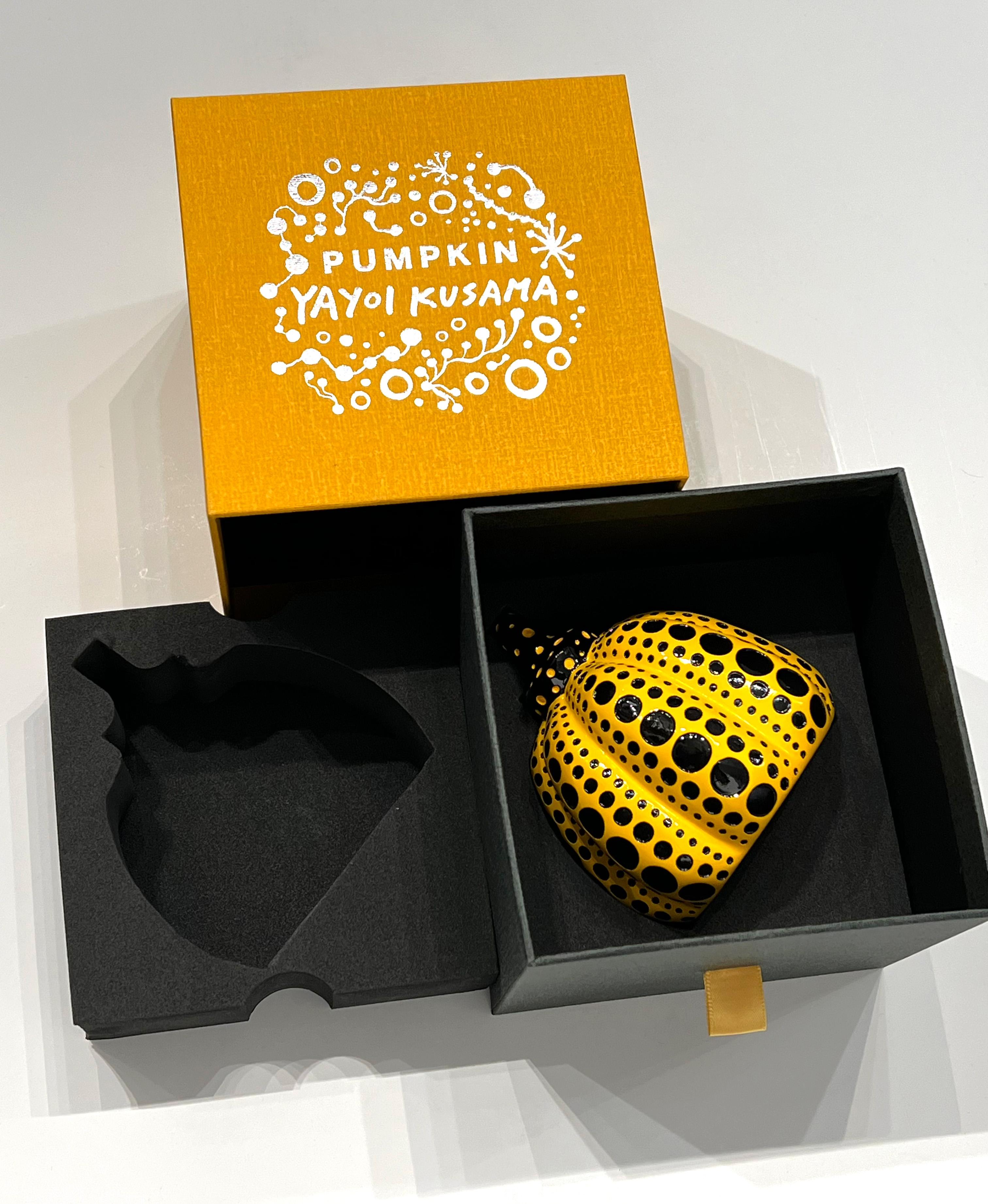 Yayoi Kusama 'Pumpkin' Yellow/Black Pumpkin Pop Art Resin Sculpture, 2016 For Sale 3