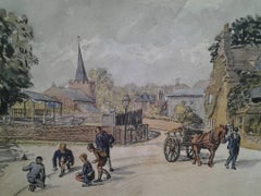 Boys playing Marbles in Feltham, Middlesex Wartime scene.