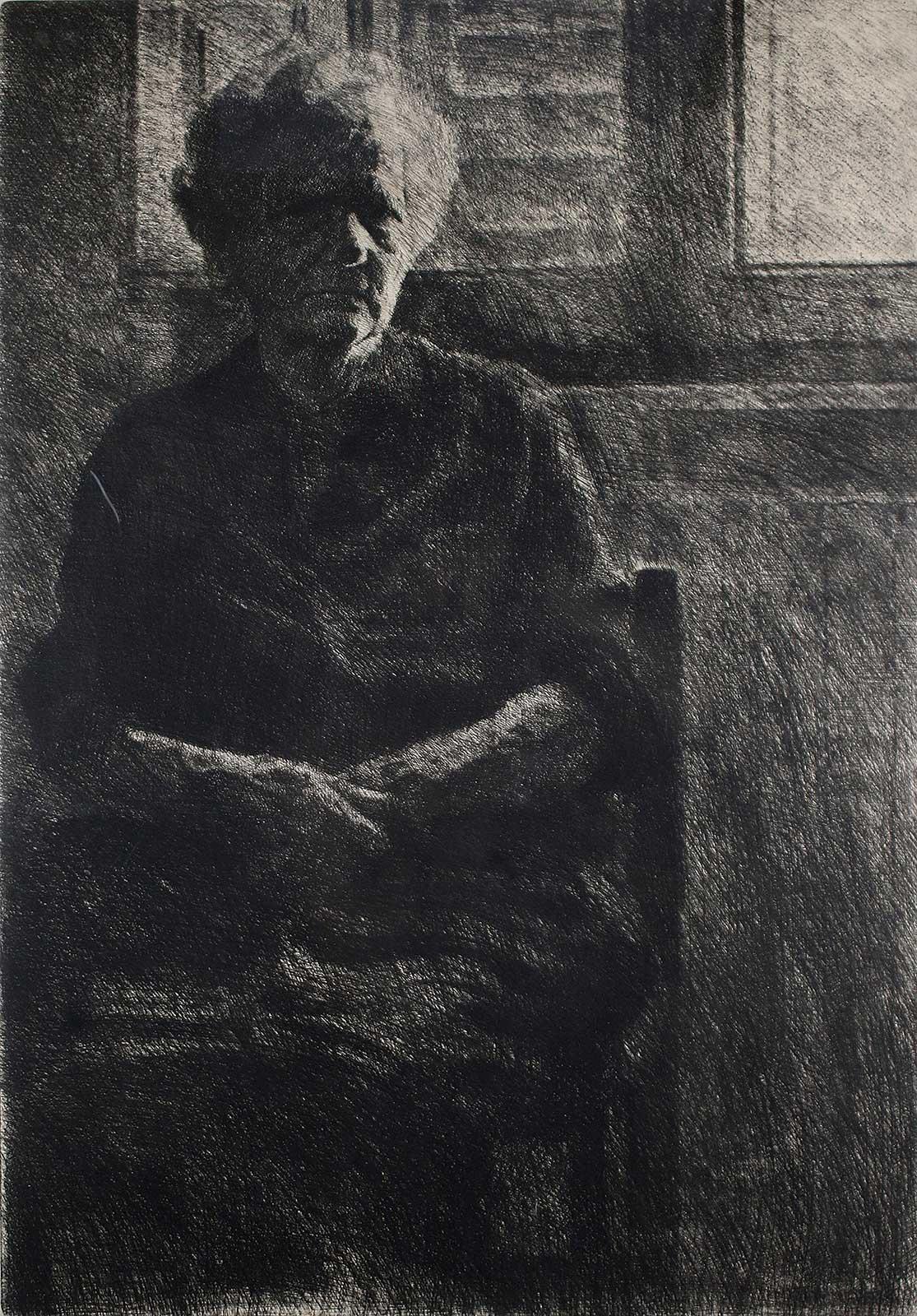 Figurative Print Paolo Ciampini - Ma grand-mère (la mère de l'artiste, la quintessence de la matrice italienne)