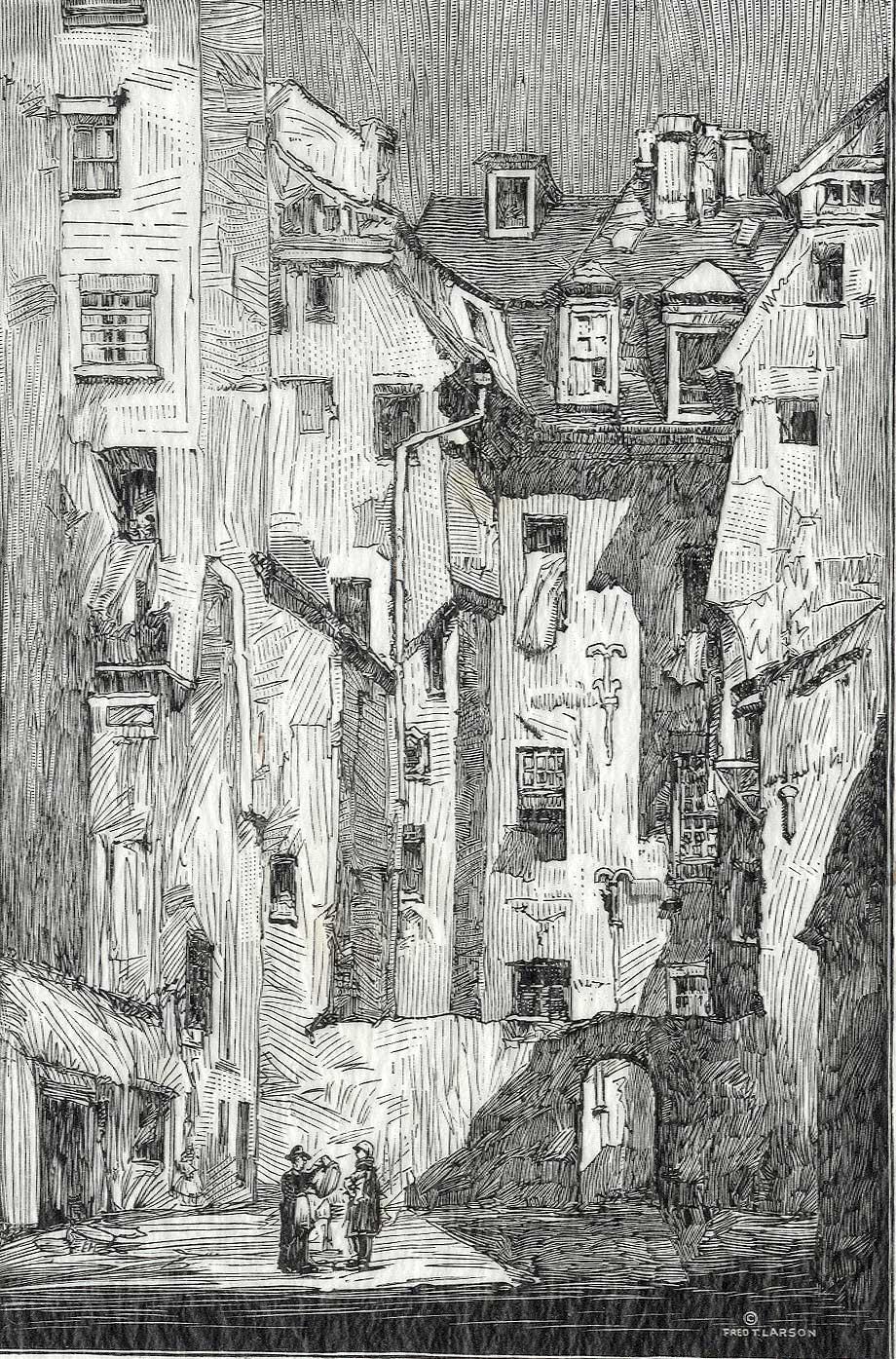 Fred Larson Landscape Print - Gaiety Court