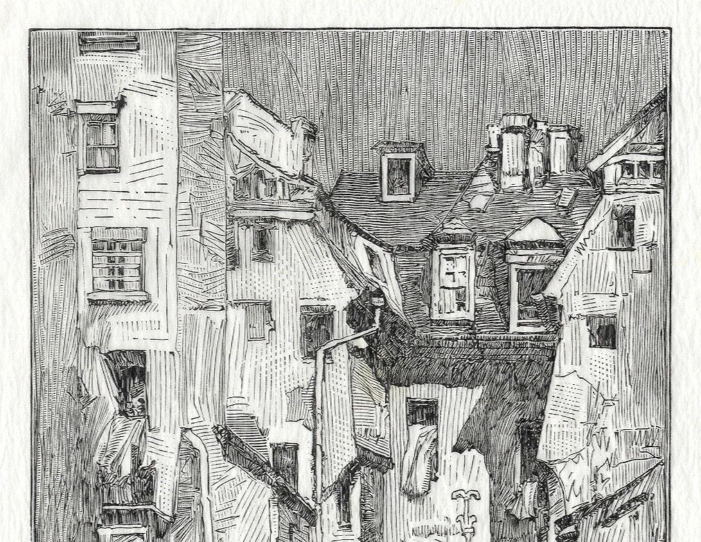 Gaiety Court - Print by Fred Larson