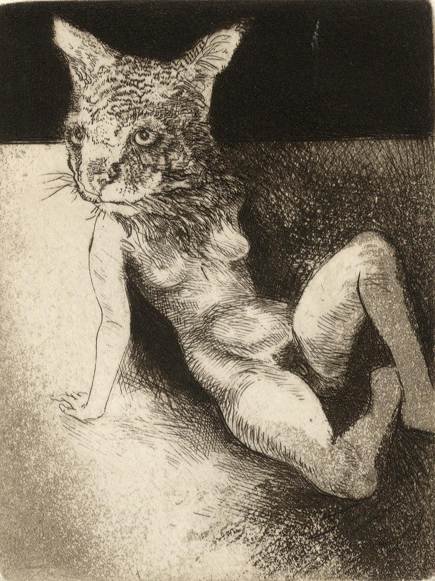 Jack Coughlin Nude Print - Cat Lady