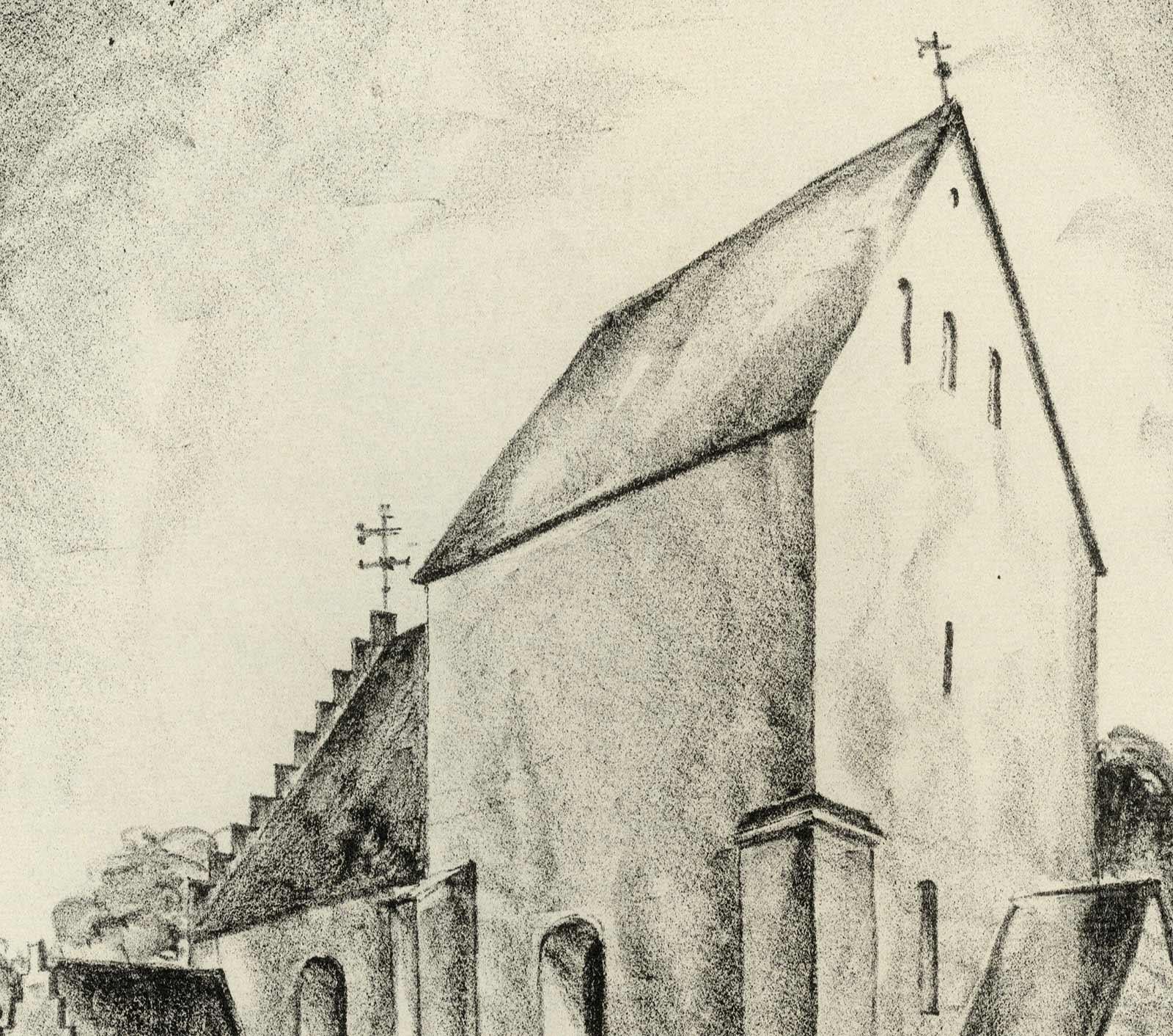La antigua iglesia de Uppsala (Suecia) - Print de Victor Tiberg