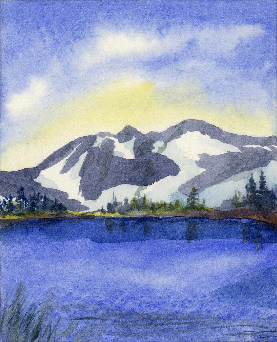 Landscape Art Glenora Richards - Lever de soleil sur la montagne