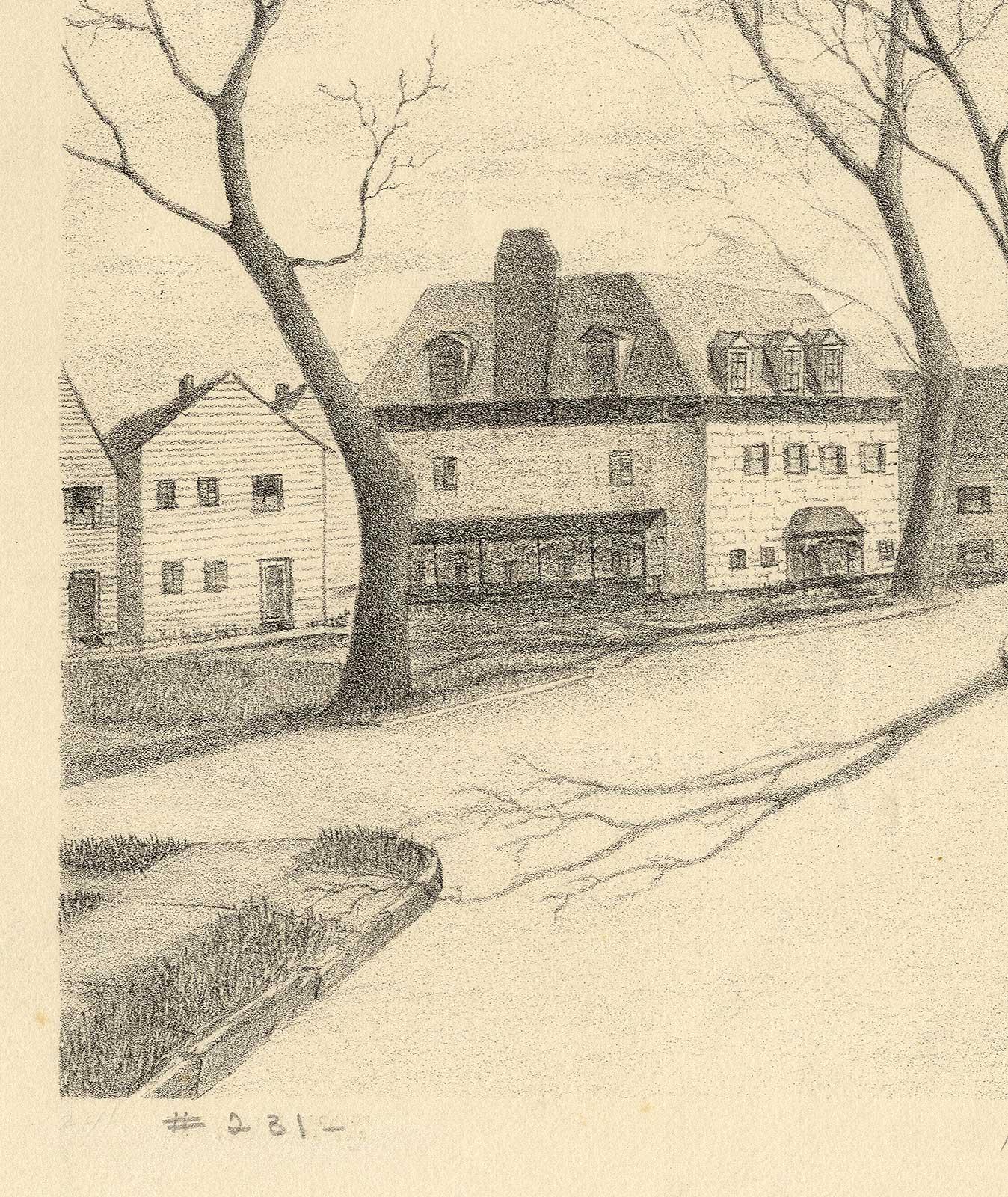 Hudson Valley Street (This impression was created as part of WPA Project) - Print by Grant Arnold