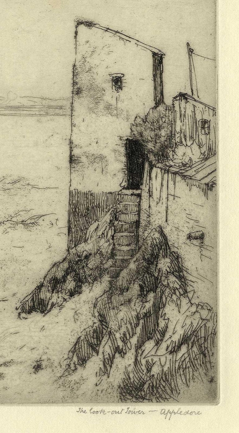 Nelsonadow Nelson Dawson - The Lookout Tower, Appledore For Sale at 1stDibs