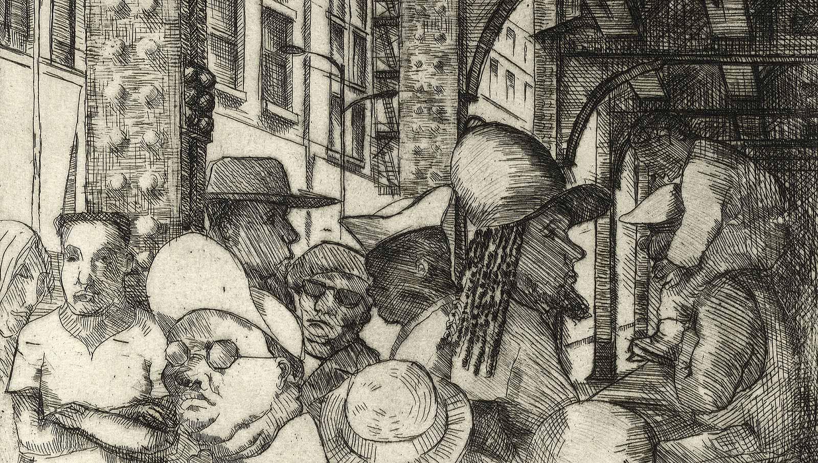 The Loop III (the artist's memories of days at Chicago's Art Institute) - Print by Richard Gilbert
