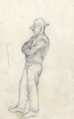 Sketch of man with crossed arms (Preliminary sketch for "mule" print