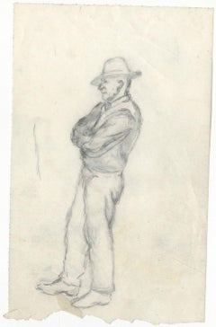Sketch of man with crossed arms (Preliminary sketch for "mule" print