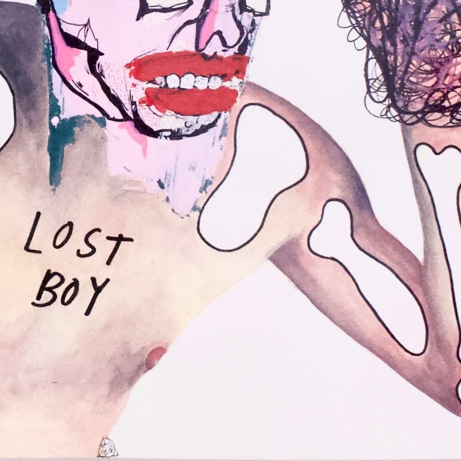 Lost Boy - original framed work on paper by Theohuxxx For Sale 4
