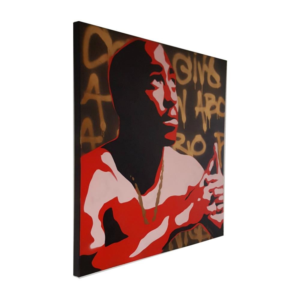 He's a Hero - original contemporary pop portrait of Tupac by Rod Benson For Sale 1