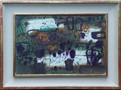 Vintage Abstract Landscape - Mendham Suffolk 1965 - British Abstract landscape painting