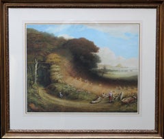 St. Michael’s Mount - British 19th century art landscape oil painting Cornwall