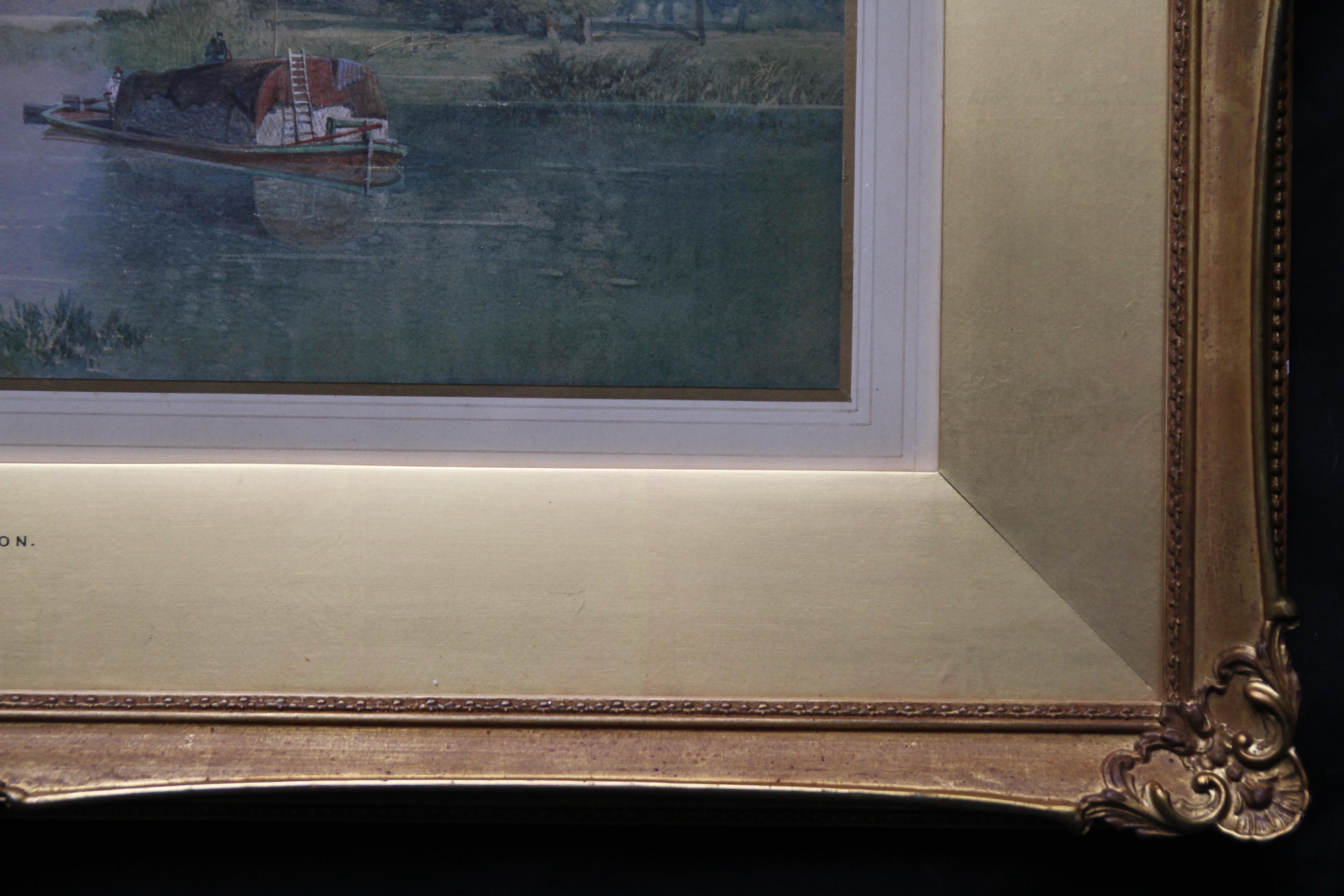 Edward Richardson - Paysage du Rhin suisse - Peinture à l'aquarelle d ...