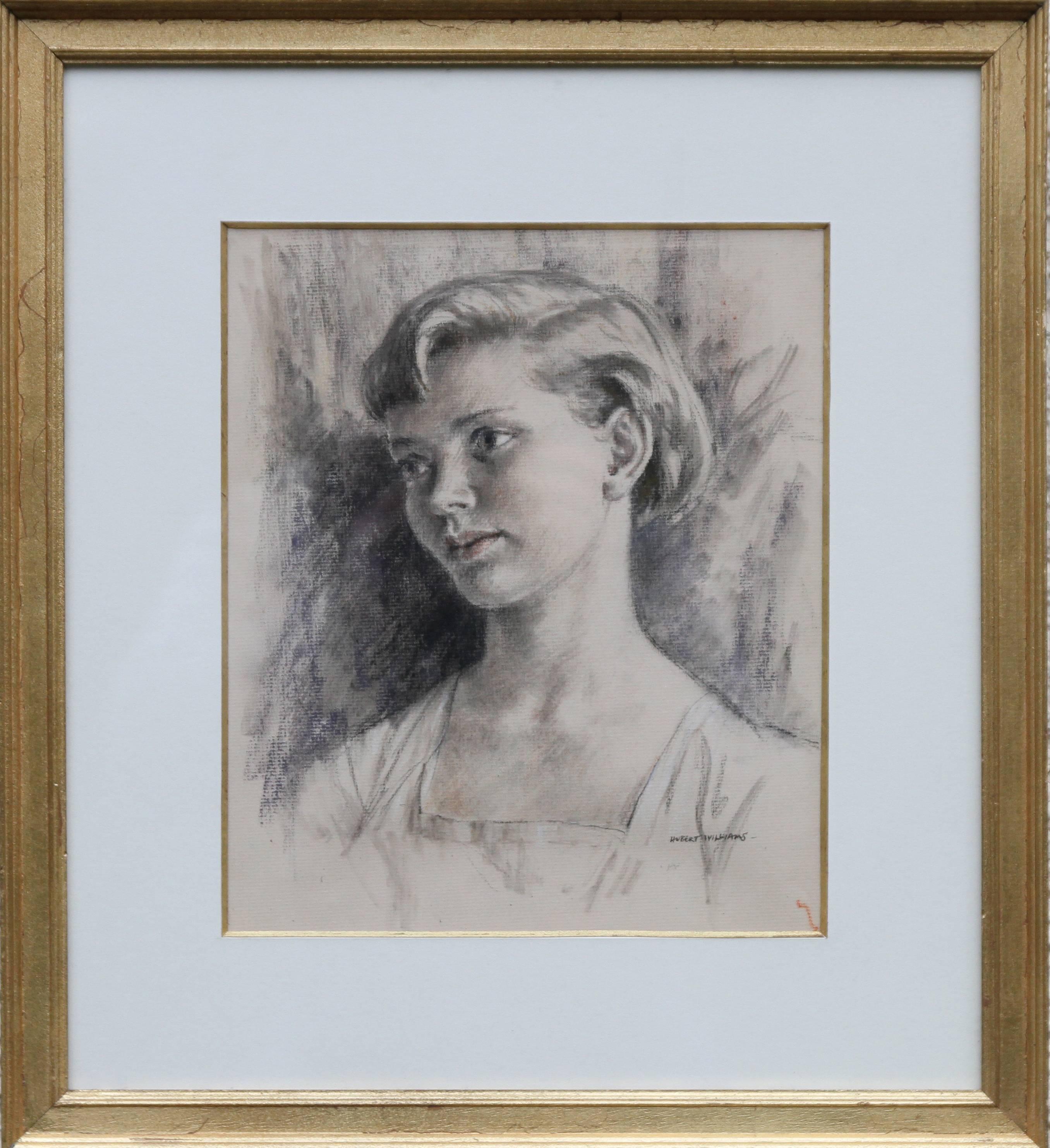 Portrait of a Lady - British Art Deco 30's drawing young woman good provenance