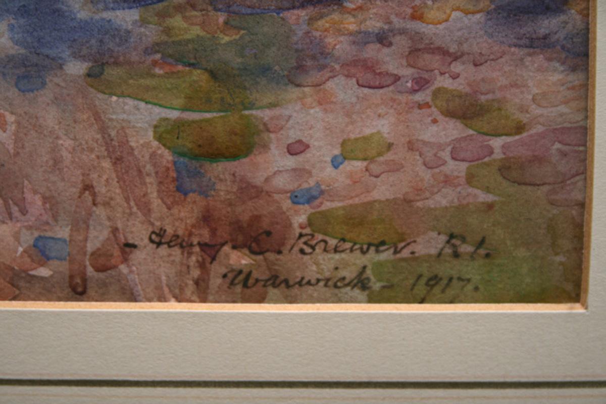 Warwick Castle – britische Kunst des frühen 20. Jahrhunderts, Gemälde von Flusslandschaften, Herbst im Angebot 7