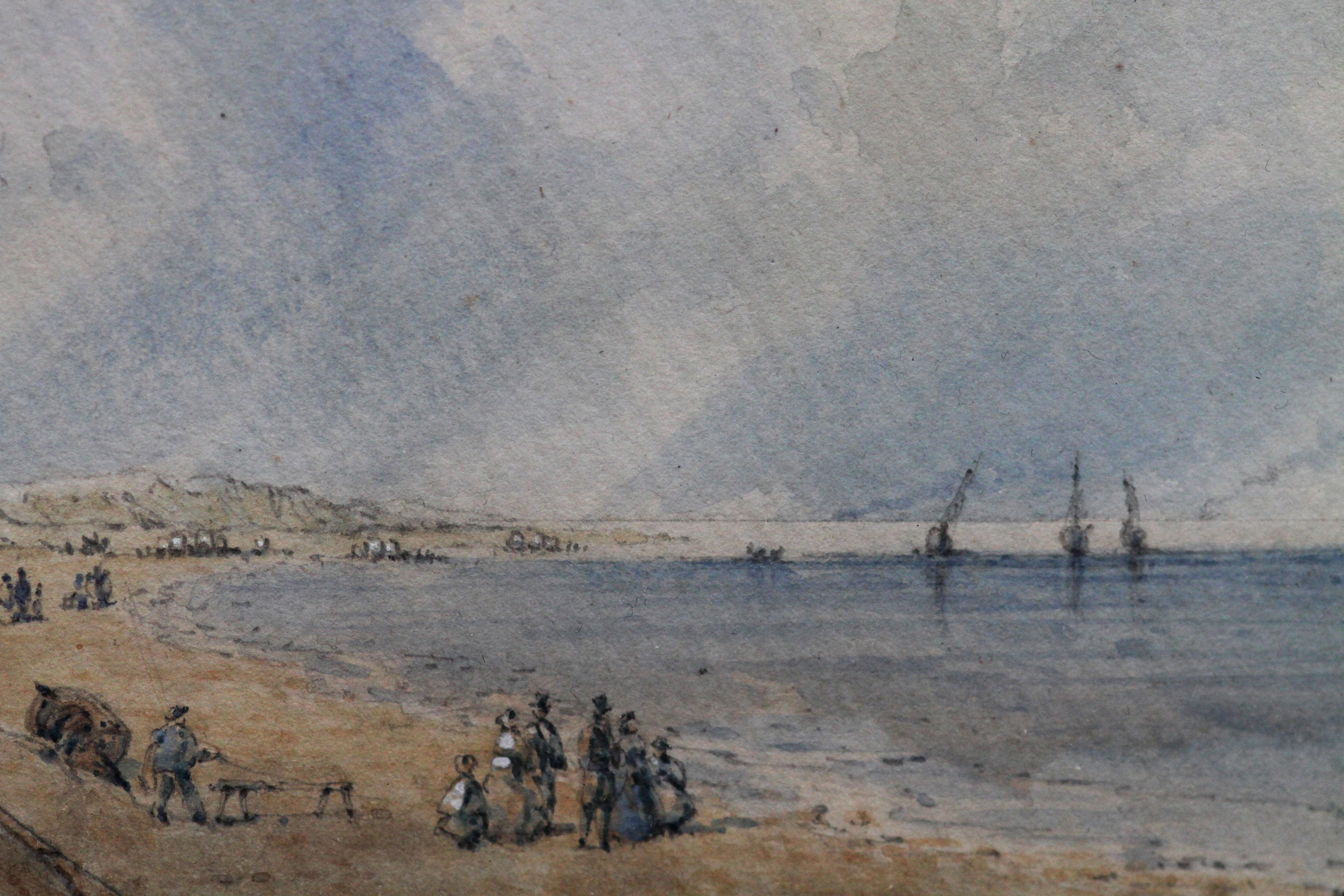 Promenade at Southport - British 19th century art coastal landscape watercolour For Sale 1