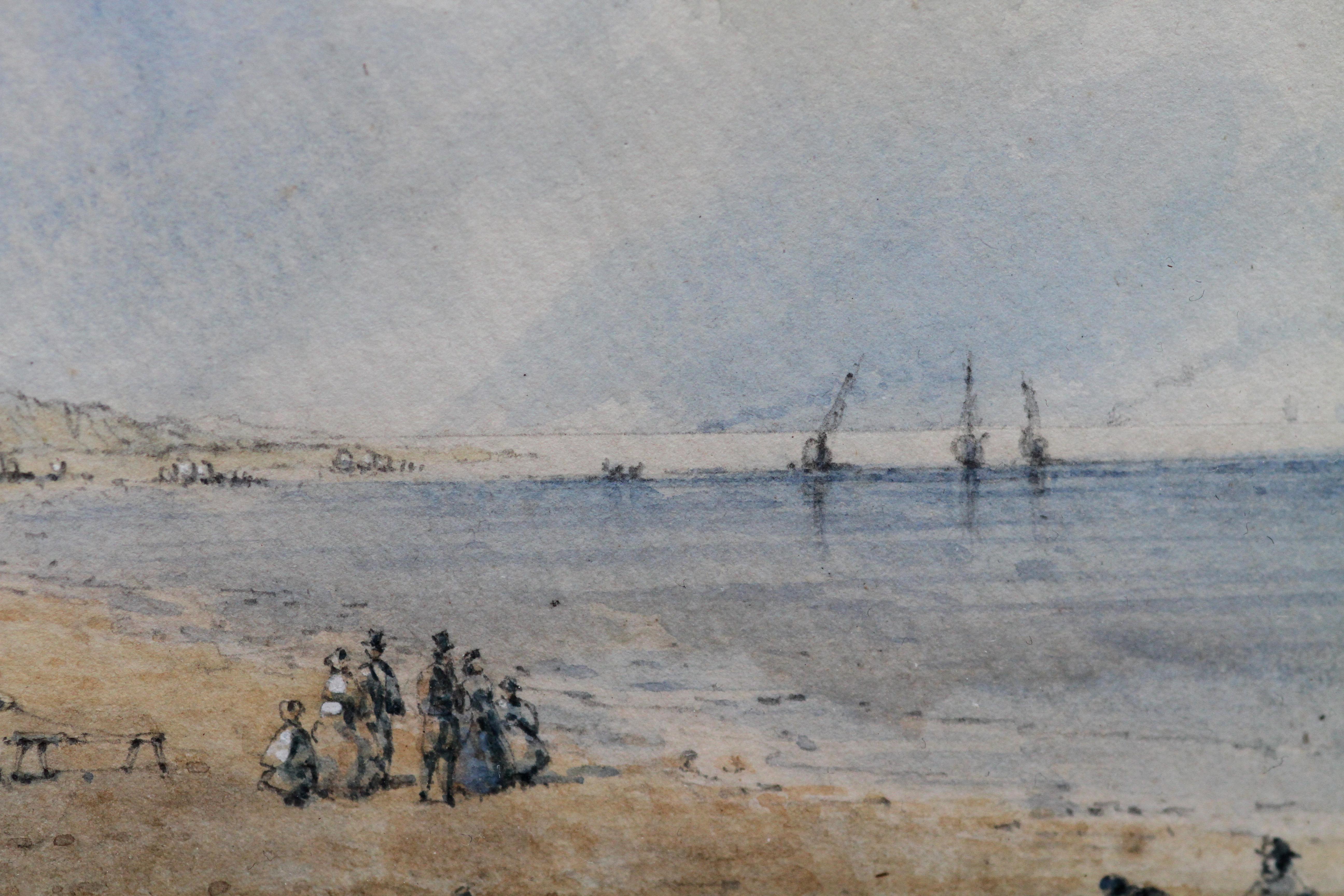 Promenade at Southport - British 19th century art coastal landscape watercolour For Sale 4